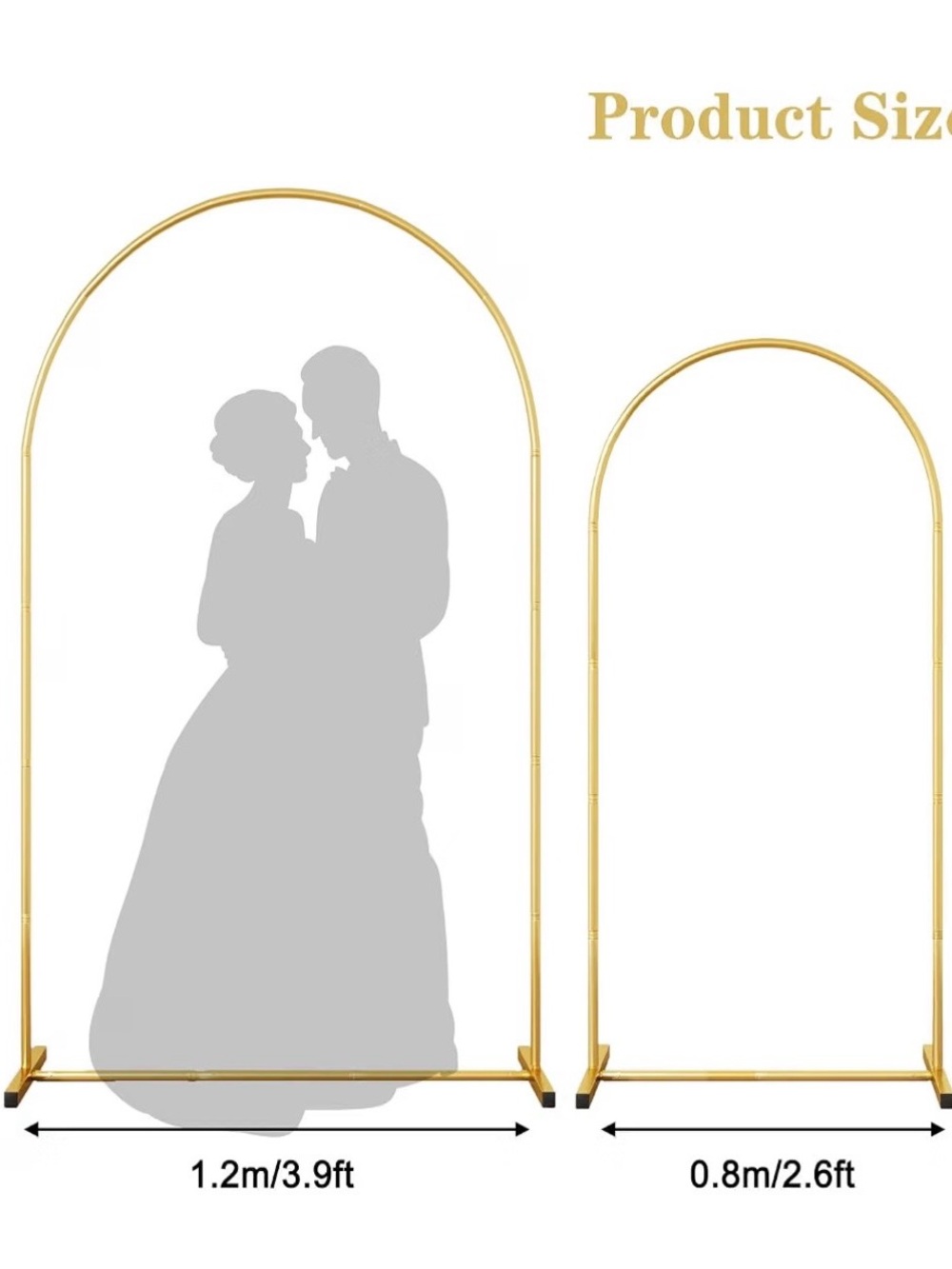 Two Amazon Gold Metal Arch Display Frame for Home & Events